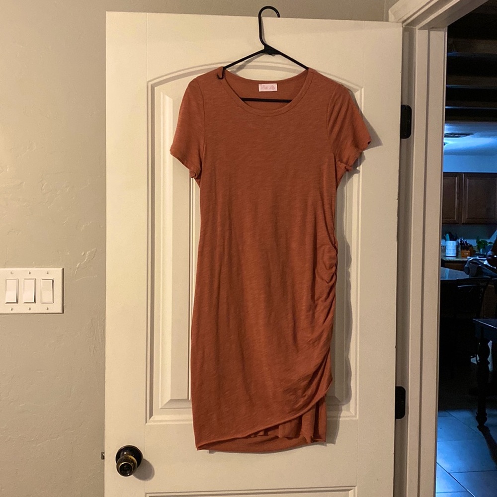 Pink lily scrunched dress